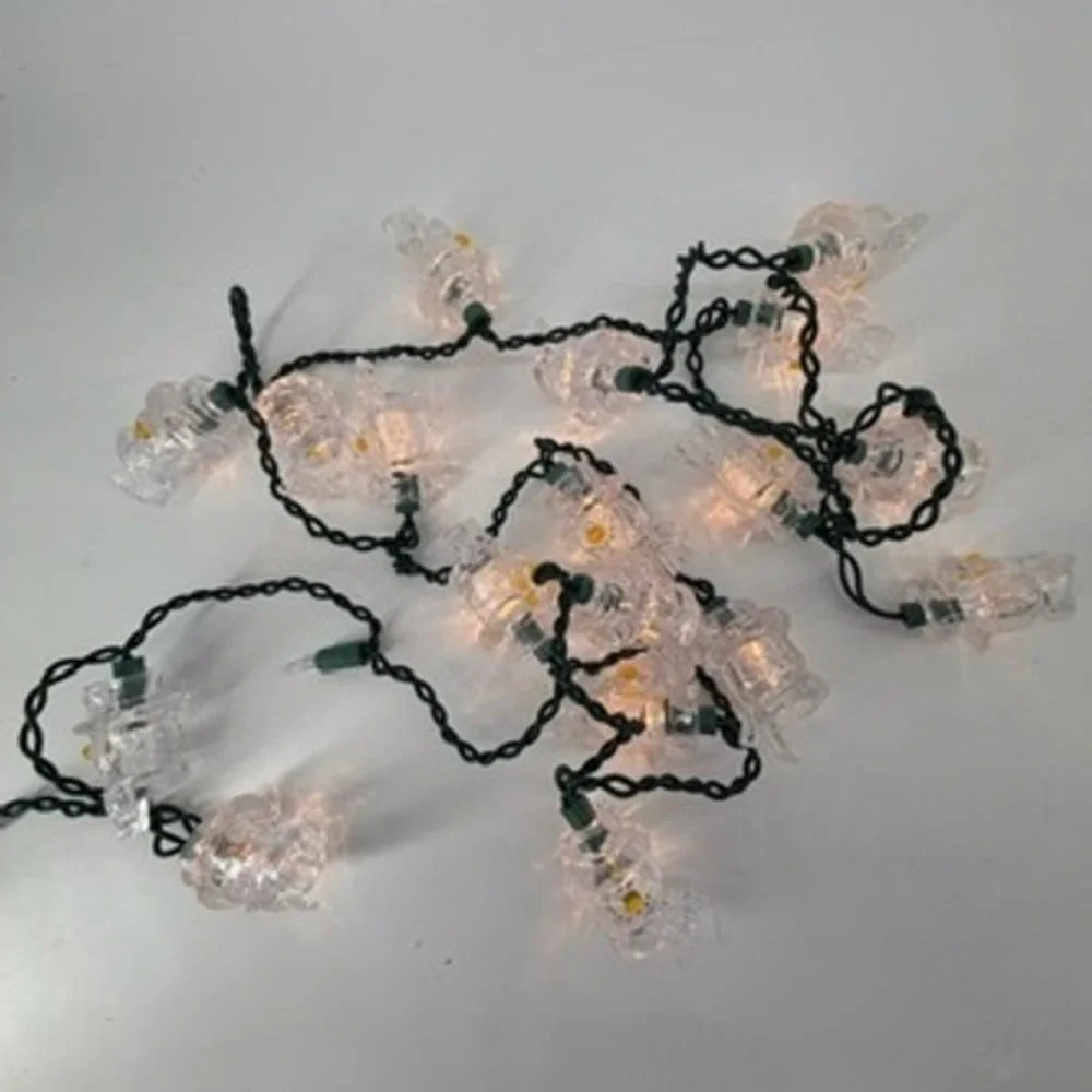 Vintage Style Clear Acrylic Snowman String Lights Christmas Holiday Decor 10ct